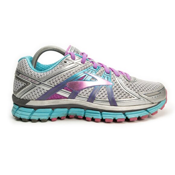 BROOKS Adrenaline GTS 17 silver purple running shoes size 9.5 - Picture 1 of 12